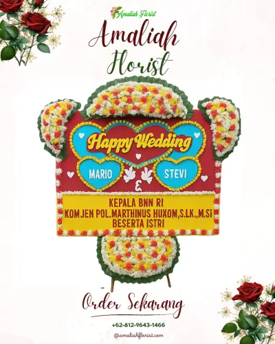 Karangan Papan Bunga Pernikahan di Kaliboja